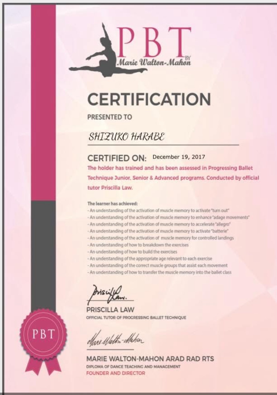 Progressing Ballet Technique teachers